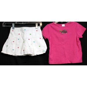 2008 Gymboree Tennis Match Outfit sz 4 Girls Shirt Skort Turtle Embroidered